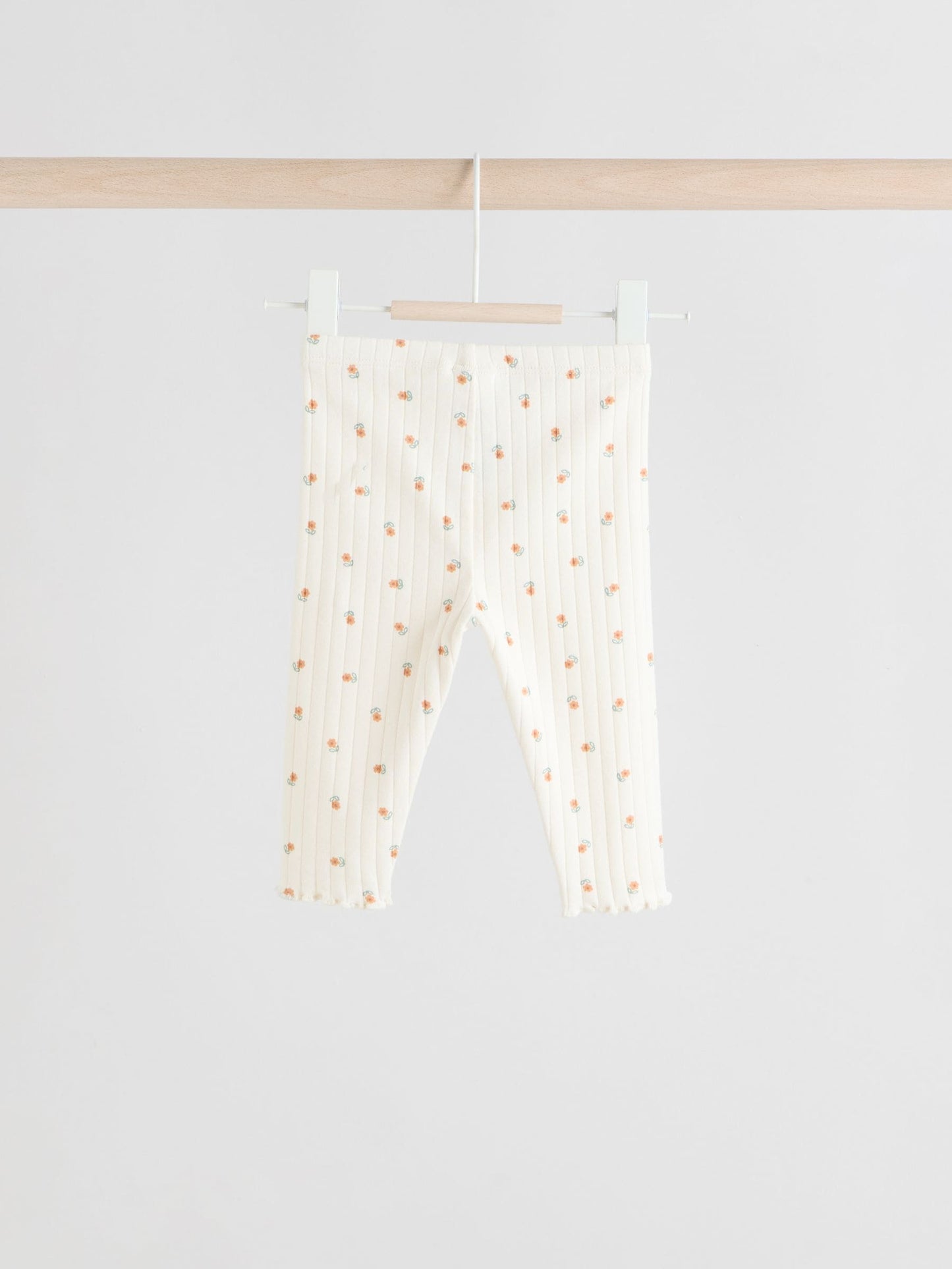 Sage Green/ Cream Ditsy Baby Frill Collar Sweater and Leggings 2 Piece Set (0mths-2yrs)