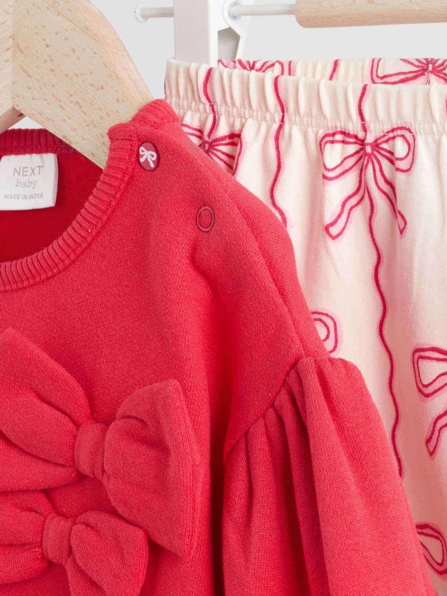 Red/Cream Baby Bow Sweaters and Leggings Set 2 Piece (0mths-2yrs)