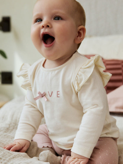 Pink/Cream Baby Fur Gilet, Top and Leggings 3 Piece Set (0mths-2yrs) image 5