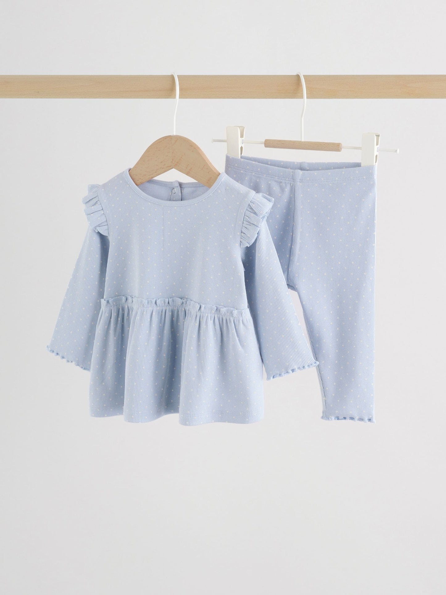 Blue Spot Baby Long Sleeve Frill Top And Leggings Set (0mths-2yrs) image 1