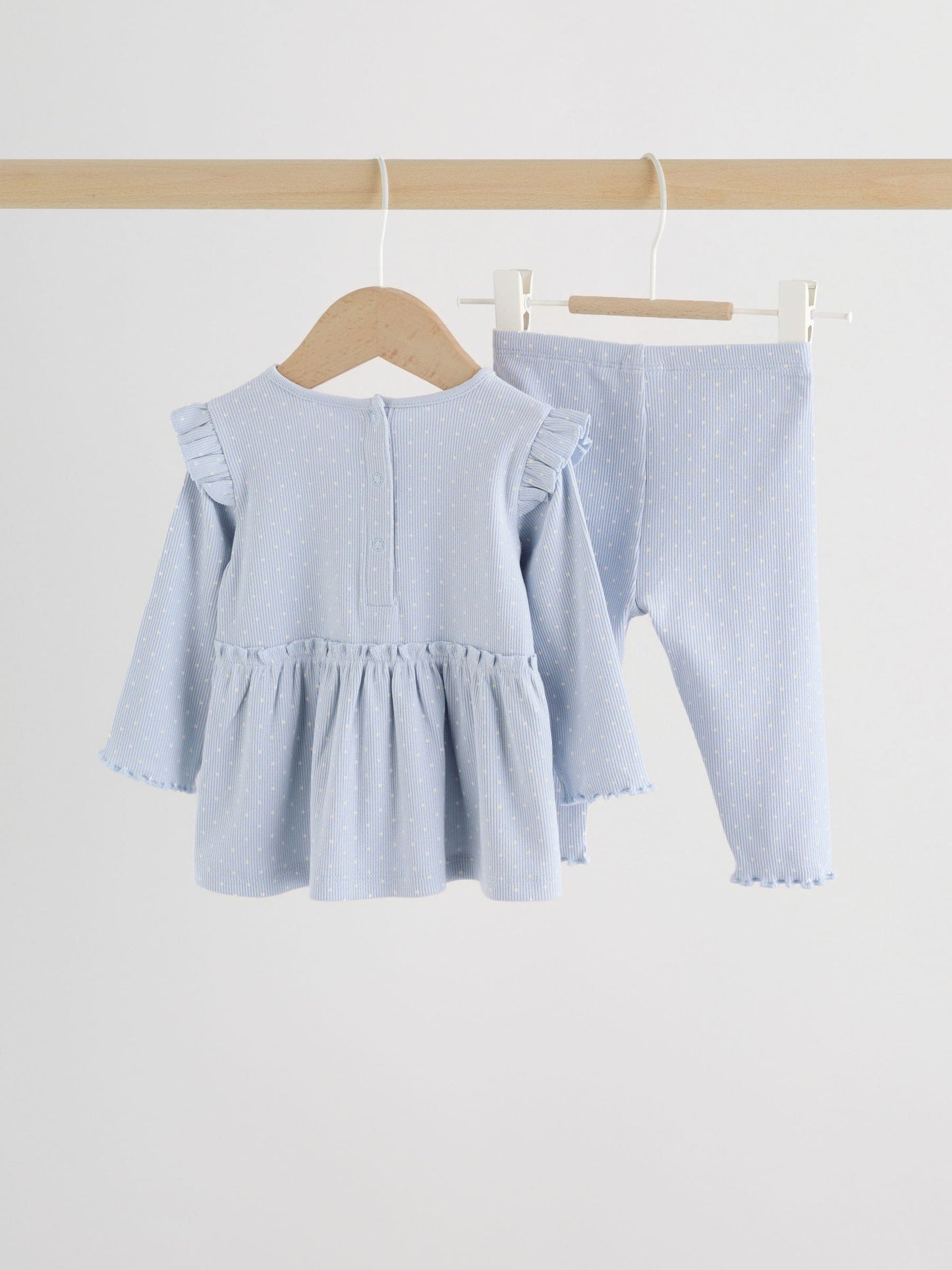 Blue Spot Baby Long Sleeve Frill Top And Leggings Set (0mths-2yrs) image 2