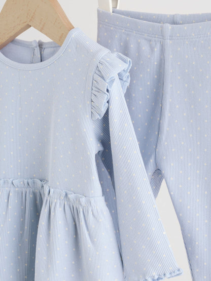 Blue Spot Baby Long Sleeve Frill Top And Leggings Set (0mths-2yrs) image 7