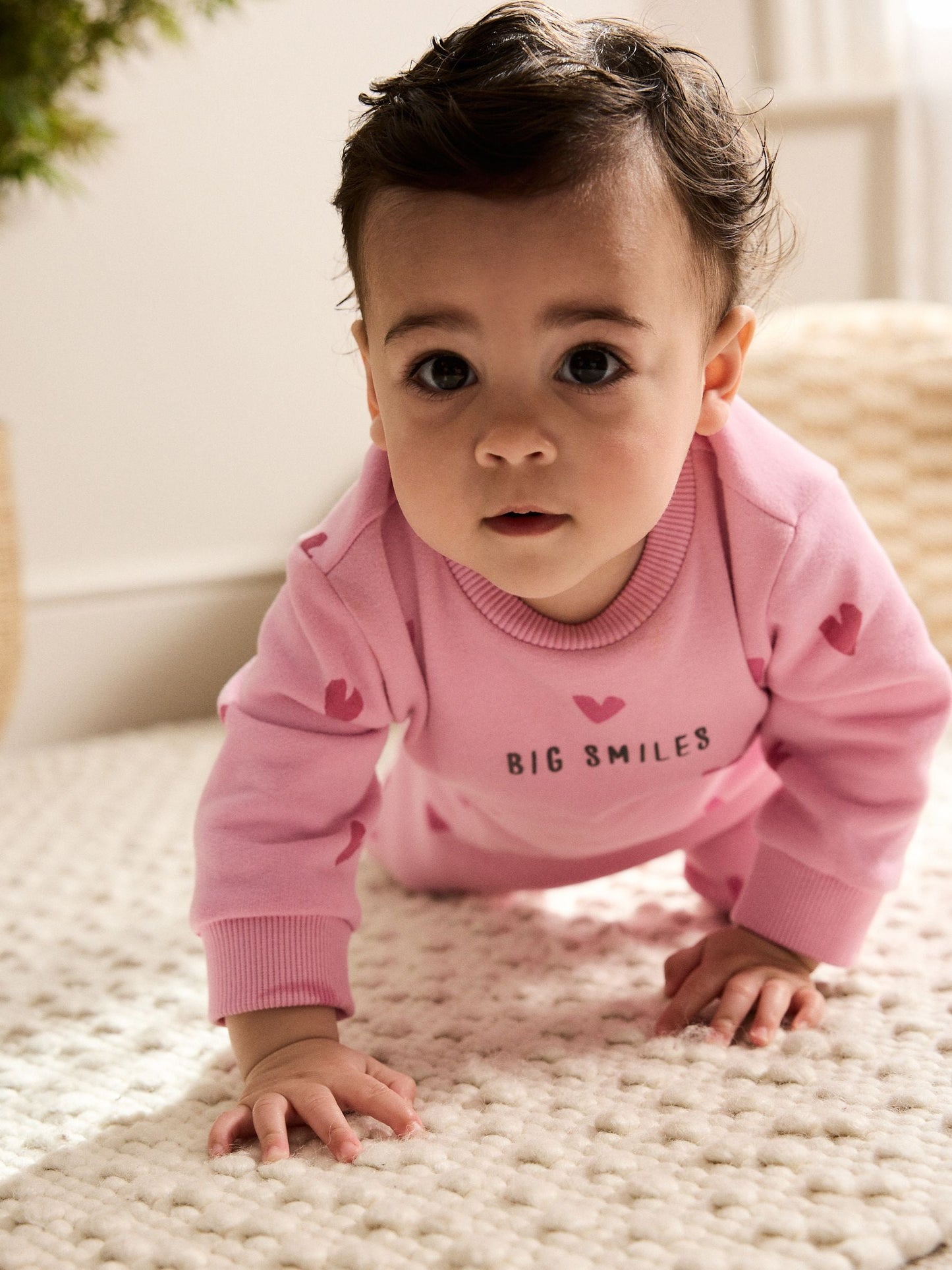 Pink Heart Printed Jersey Baby Romper (0mths-3yrs) image 3
