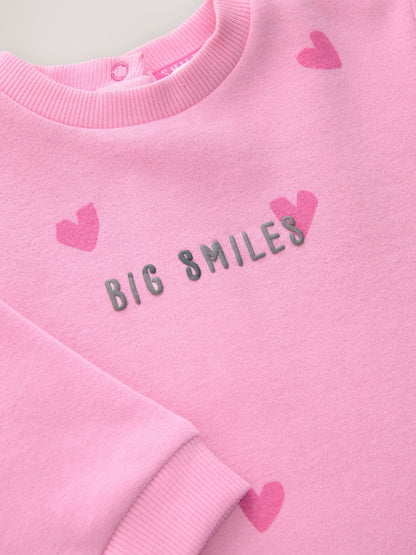 Pink Heart Printed Jersey Baby Romper (0mths-3yrs) image 6