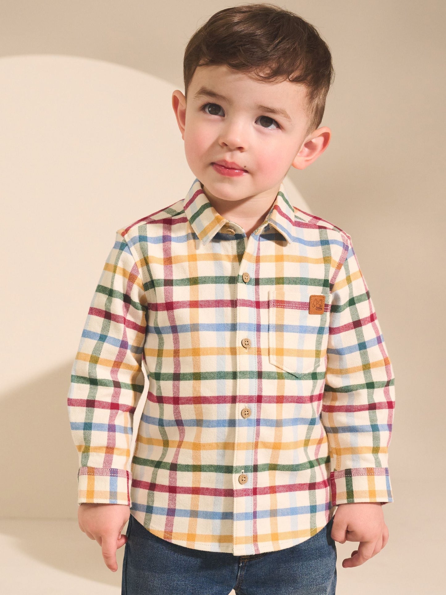 Dsiney Kidz - Ecru Bright Gingham Check Long Sleeve Character Shirt (3mths-7yrs) image 1