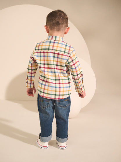 Dsiney Kidz - Ecru Bright Gingham Check Long Sleeve Character Shirt (3mths-7yrs) image 3