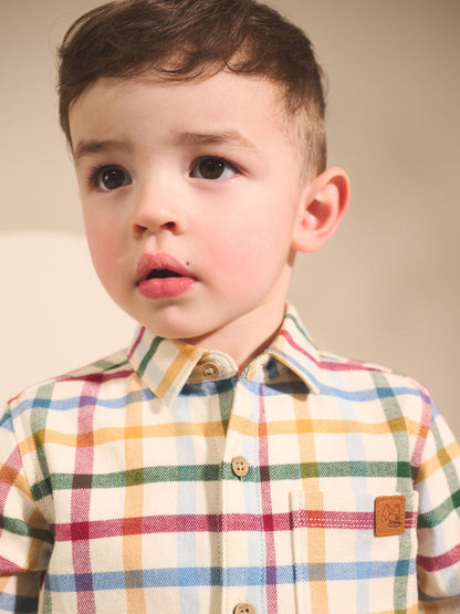 Dsiney Kidz - Ecru Bright Gingham Check Long Sleeve Character Shirt (3mths-7yrs) image 4