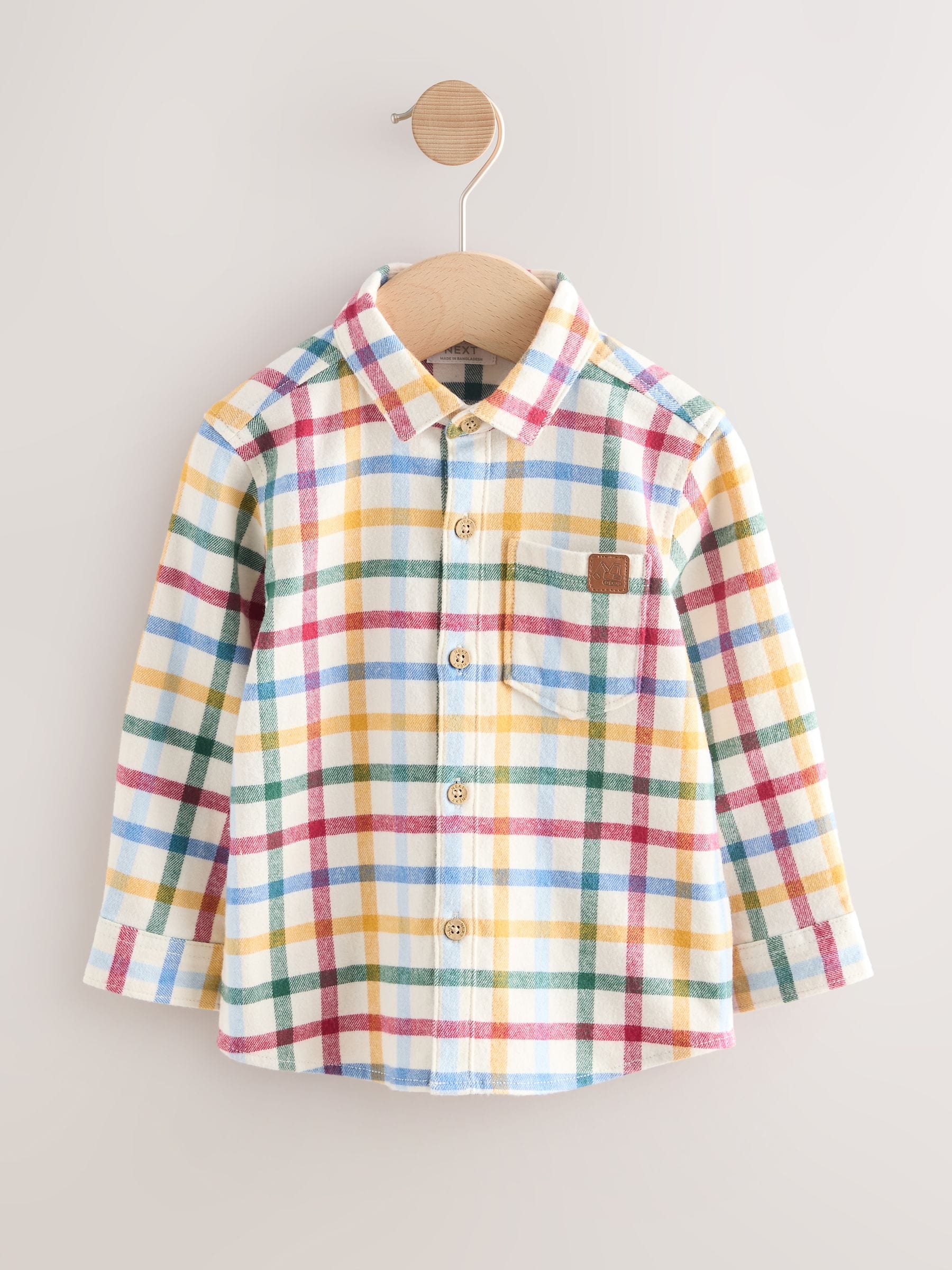 Dsiney Kidz - Ecru Bright Gingham Check Long Sleeve Character Shirt (3mths-7yrs) image 5