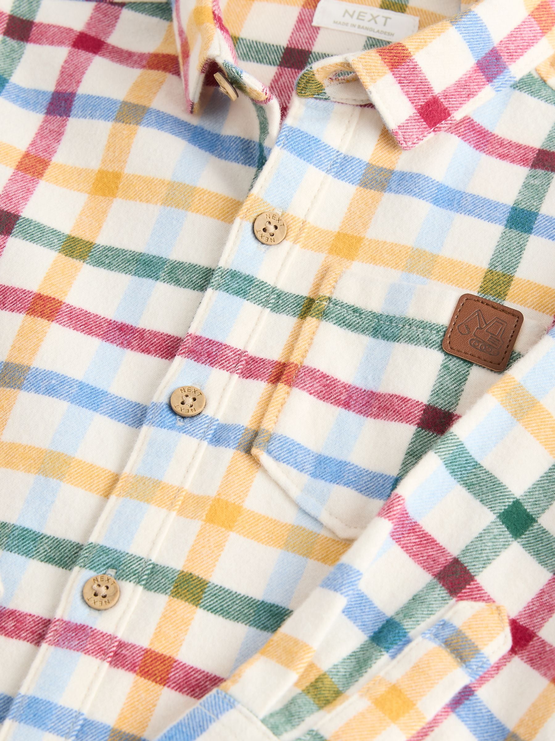 Dsiney Kidz - Ecru Bright Gingham Check Long Sleeve Character Shirt (3mths-7yrs) image 8