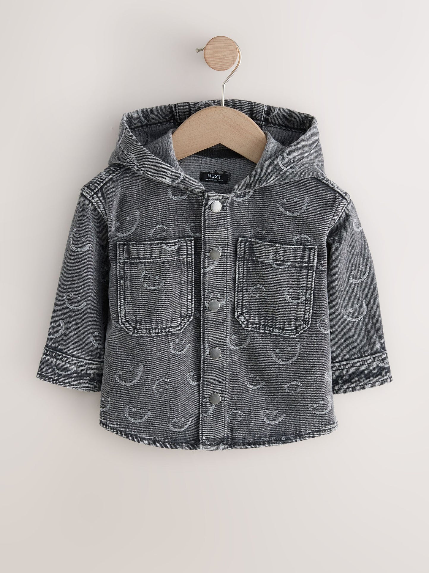 Dsiney Kidz - Grey Face Denim Hooded Overshirt (3mths-7yrs) image 5