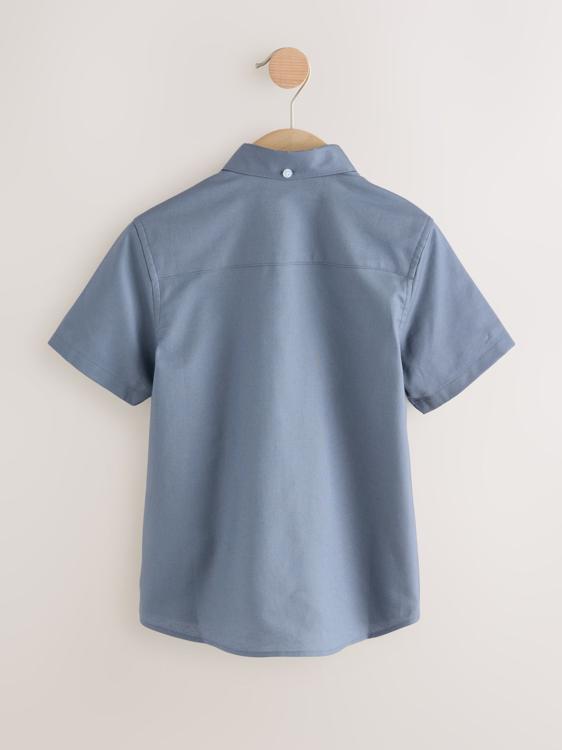 Dsiney Kidz - Airforce Blue Logo Short Sleeve Cotton Rich Oxford Shirt (3-16yrs) image 6