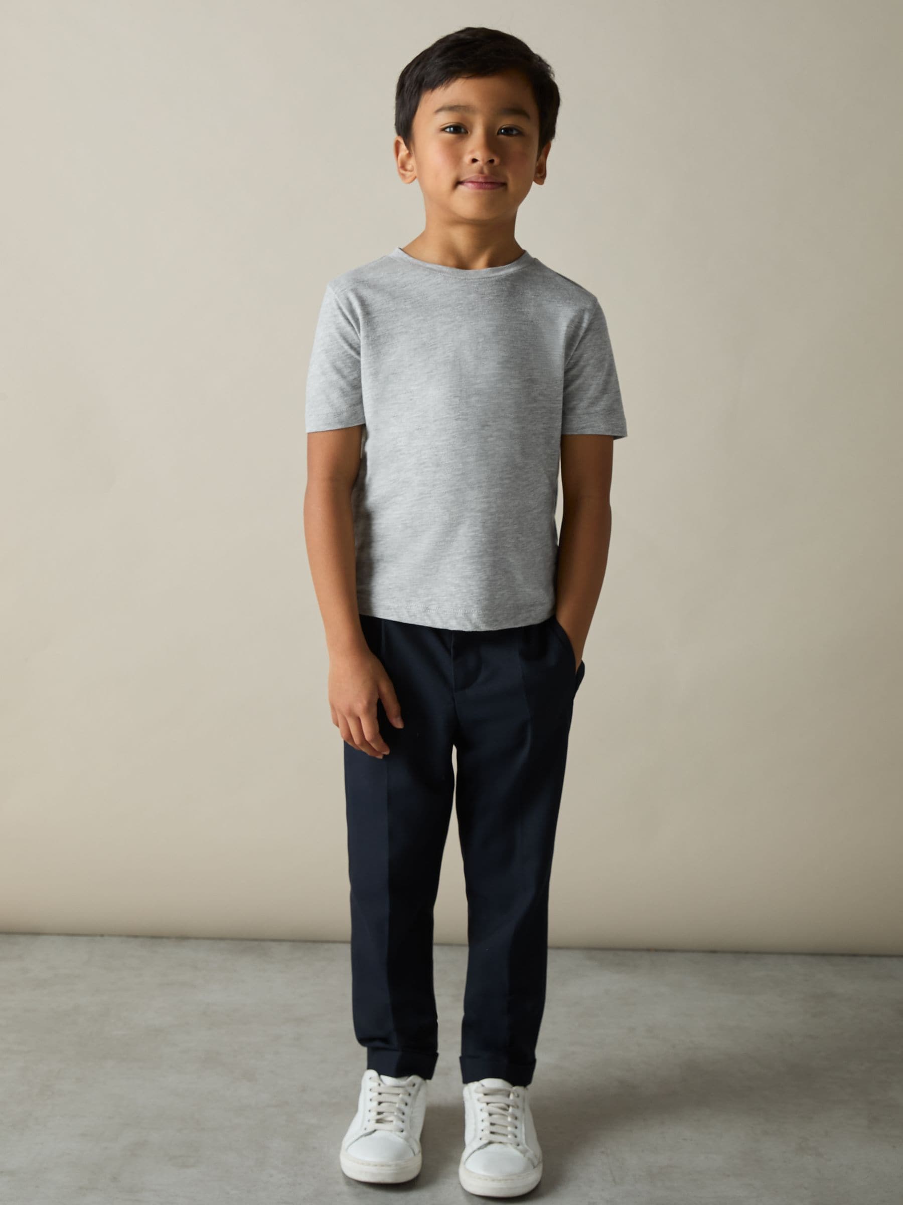 Dsiney Kidz - Reiss White/Navy/Soft Grey Honor 3 Pack 9-13 yrs Cotton Crew-Neck T-Shirts 3 Pack image 1