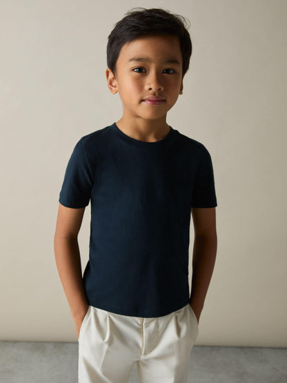 Dsiney Kidz - Reiss White/Navy/Soft Grey Honor 3 Pack 9-13 yrs Cotton Crew-Neck T-Shirts 3 Pack image 3