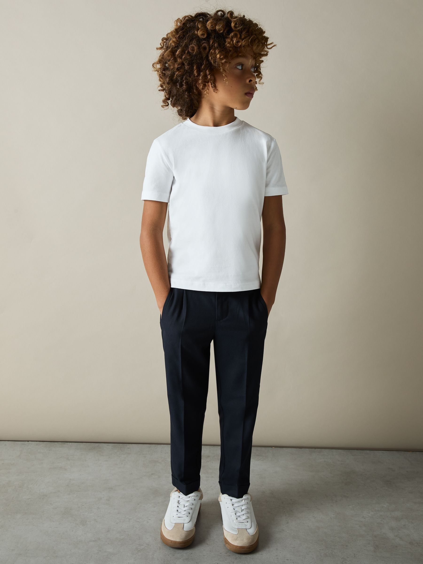 Dsiney Kidz - Reiss White/Navy/Soft Grey Honor 3 Pack 9-13 yrs Cotton Crew-Neck T-Shirts 3 Pack image 4