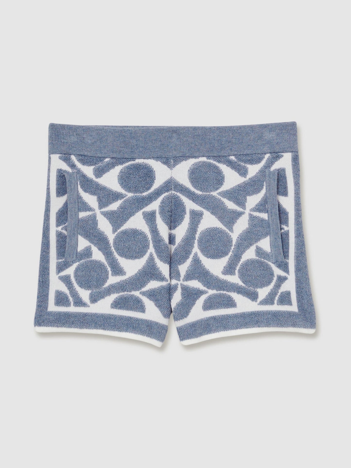 Dsiney Kidz - Reiss Soft Blue/White Vounder 3-9 yrs Abstract-Pattern Towelling Shorts image 2