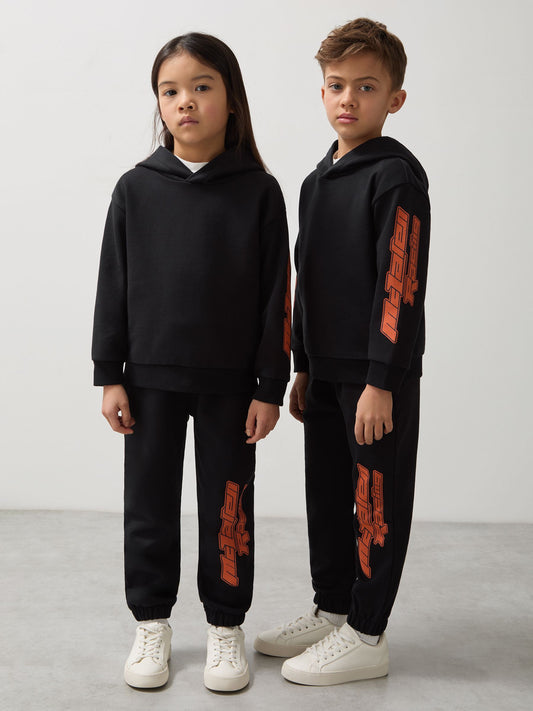 Reiss Black Velocity 3-9 yrs McLaren F1 Team Cotton Logo Joggers Unisex Fit image 1