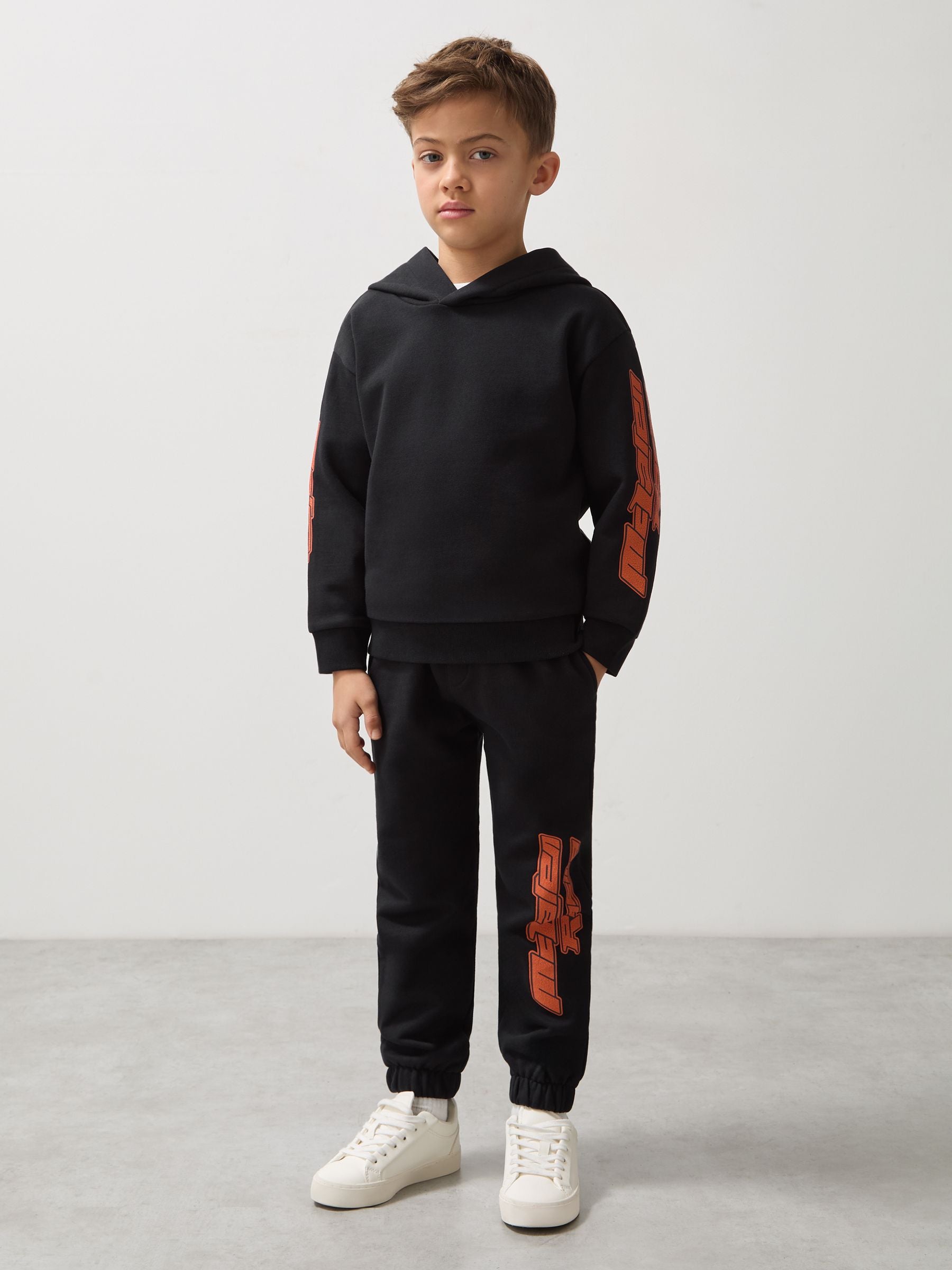 Reiss Black Velocity 3-9 yrs McLaren F1 Team Cotton Logo Joggers Unisex Fit image 3