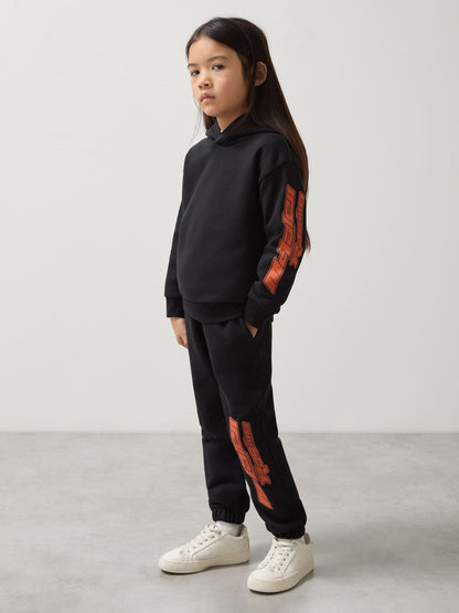 Reiss Black Velocity 3-9 yrs McLaren F1 Team Cotton Logo Joggers Unisex Fit image 4