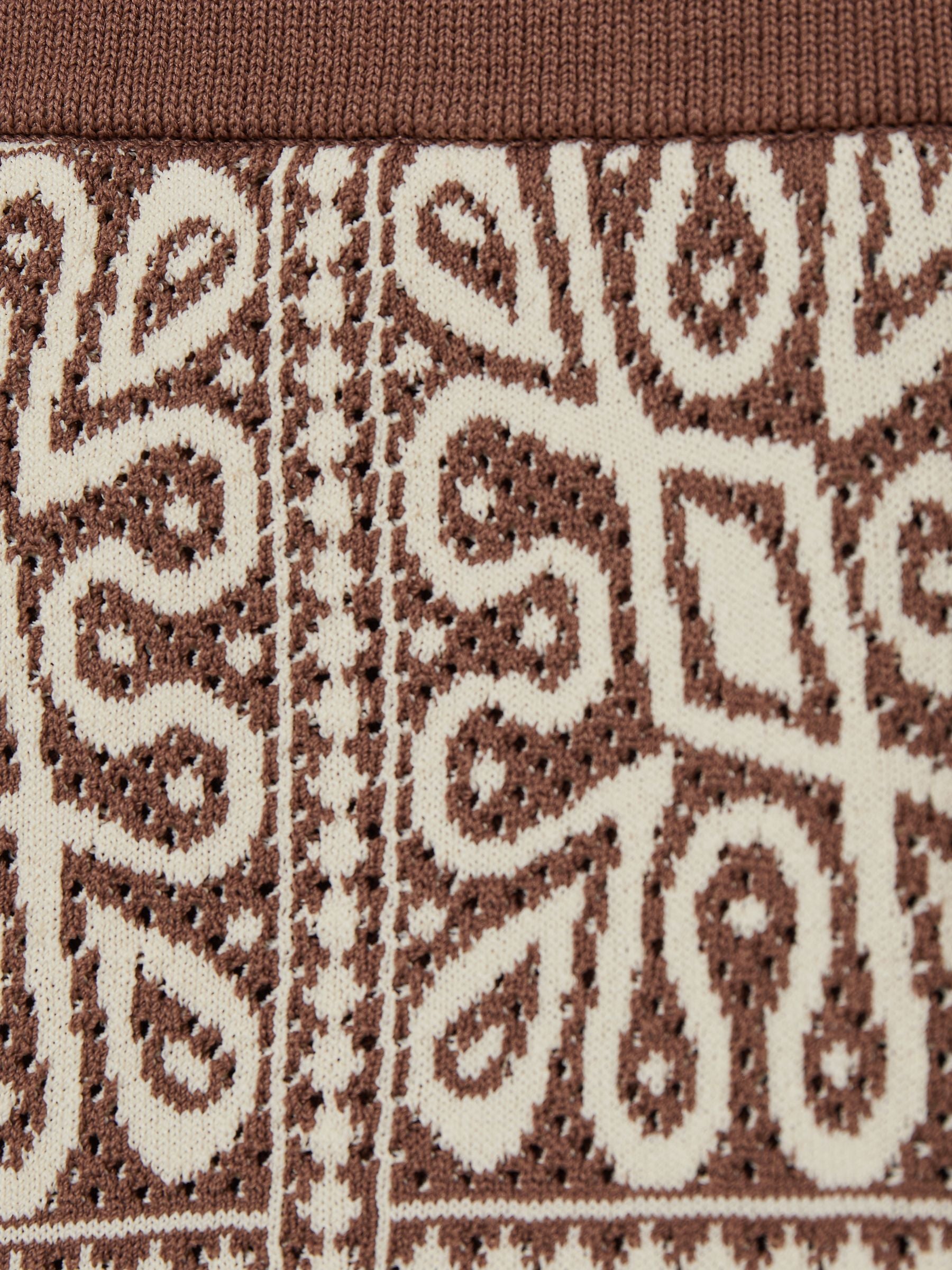 Dsiney Kidz - Reiss Brown/Off White Redhill 3-9 yrs Tile Pattern Knit Shorts image 4