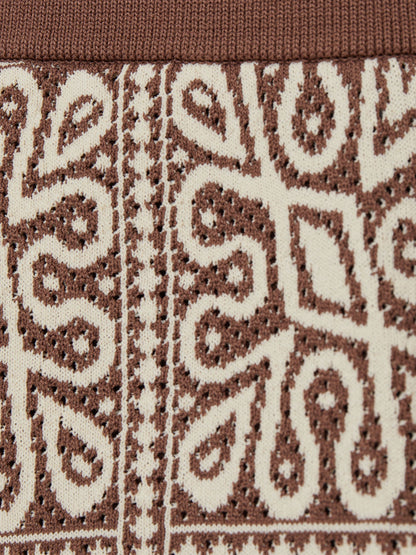 Dsiney Kidz - Reiss Brown/Off White Redhill 3-9 yrs Tile Pattern Knit Shorts image 4