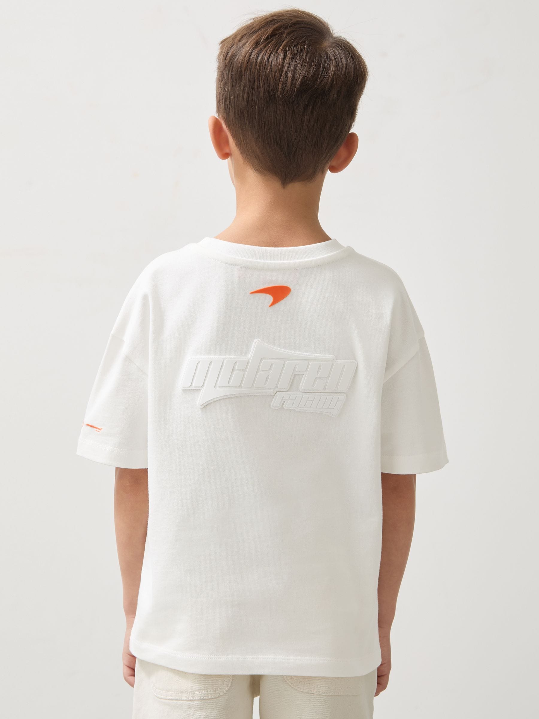 Dsiney Kidz - Reiss White Nakata 3-9 yrs McLaren F1 Team Oversize Logo T-Shirt Unisex Fit image 5