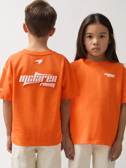 Dsiney Kidz - Reiss Papaya Nakata 3-9 yrs McLaren F1 Team Oversize Logo T-Shirt Unisex Fit image 1