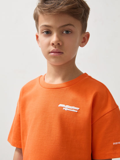 Dsiney Kidz - Reiss Papaya Nakata 3-9 yrs McLaren F1 Team Oversize Logo T-Shirt Unisex Fit image 3