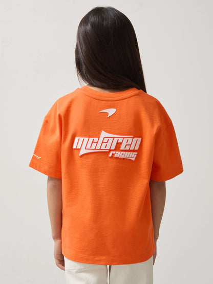 Dsiney Kidz - Reiss Papaya Nakata 3-9 yrs McLaren F1 Team Oversize Logo T-Shirt Unisex Fit image 5