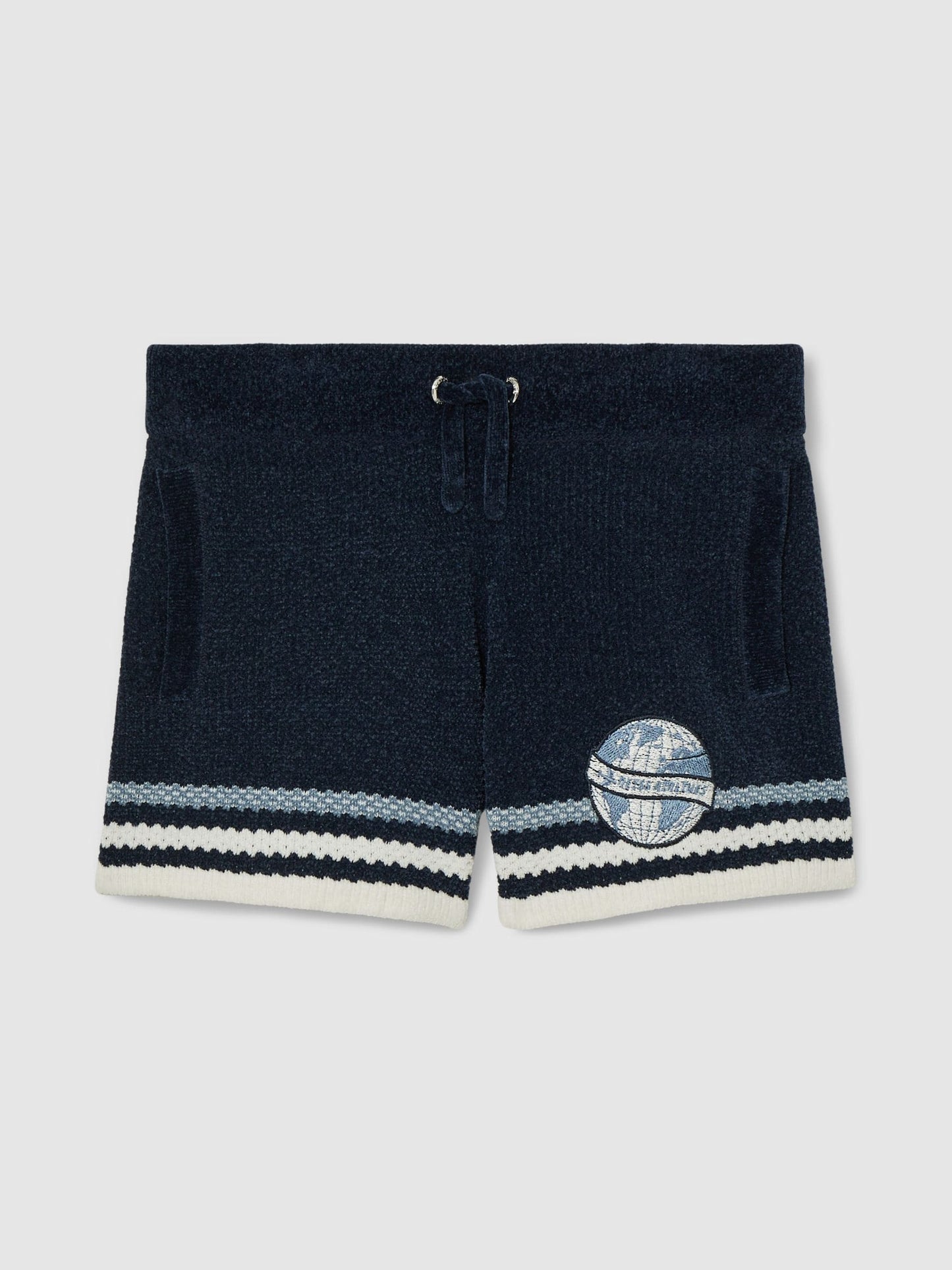 Dsiney Kidz - Reiss Navy/Airforce Blue/White Pete 3-9 yrs Chenille Airlines Embroidery Shorts image 2