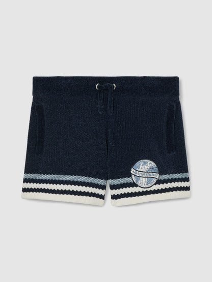 Dsiney Kidz - Reiss Navy/Airforce Blue/White Pete 3-9 yrs Chenille Airlines Embroidery Shorts image 2