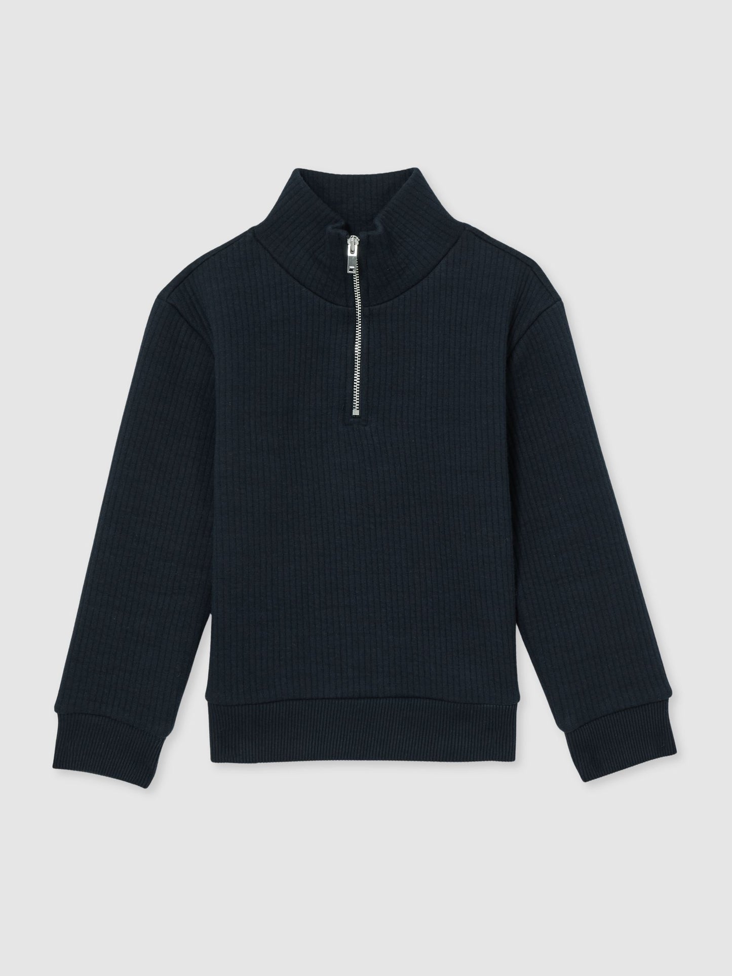 Dsiney Kidz - Reiss Navy Ashby 3-9 yrs Cotton-Blend Half-Zip Funnel-Neck Jumper image 2