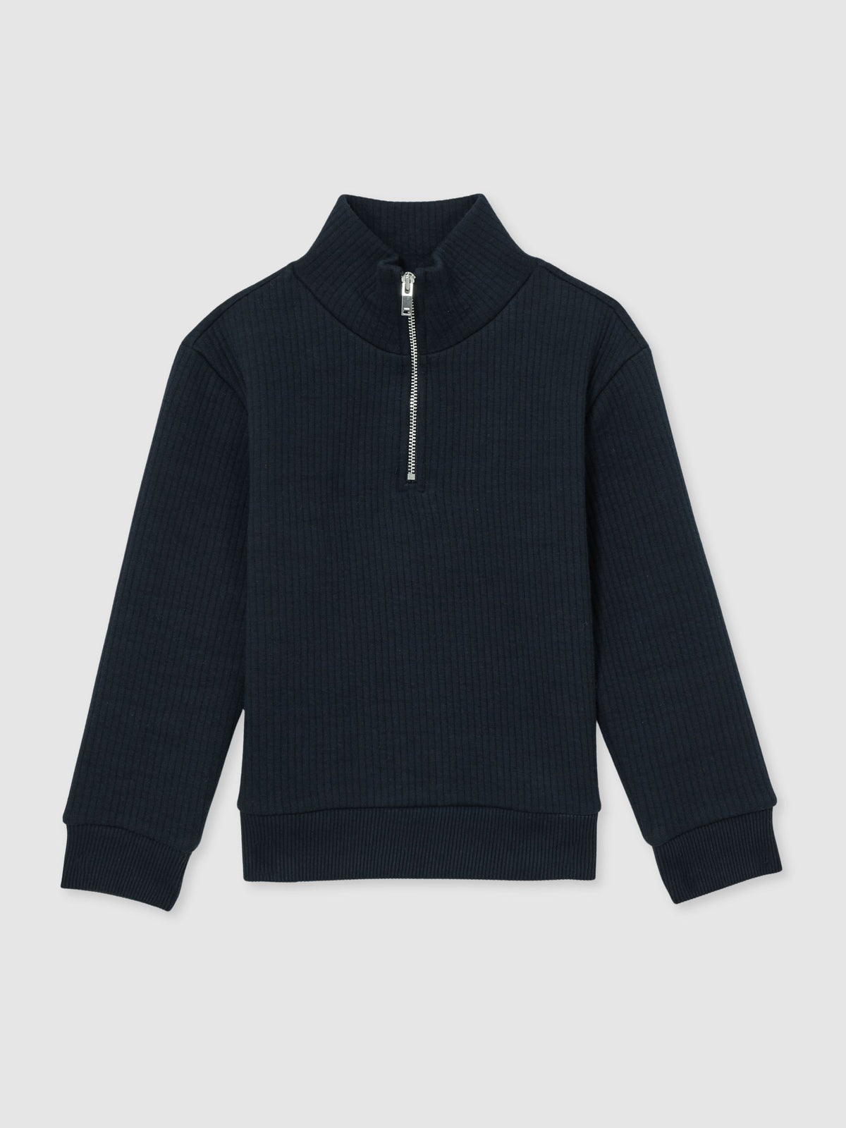 Dsiney Kidz - Reiss Navy Ashby 3-9 yrs Cotton-Blend Half-Zip Funnel-Neck Jumper image 2