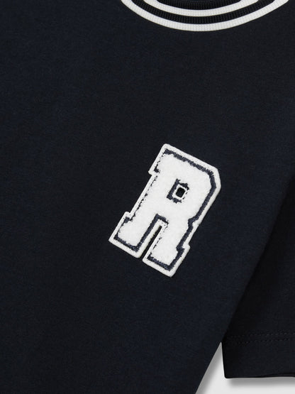 Reiss Navy Palmers 9-13 yrs Cotton Letter Patch T-Shirt image 4