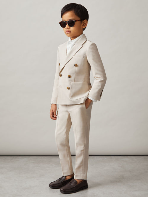 Reiss Stone Belmont 3-9 yrs Slim-Fit Trousers With Wool image 1