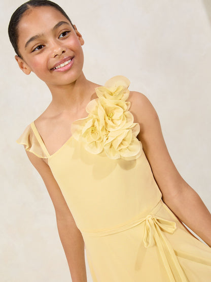 Lipsy Buttermilk Yellow Teen One Shoulder Corsage Occasion Dress (10-16yrs) - image 3