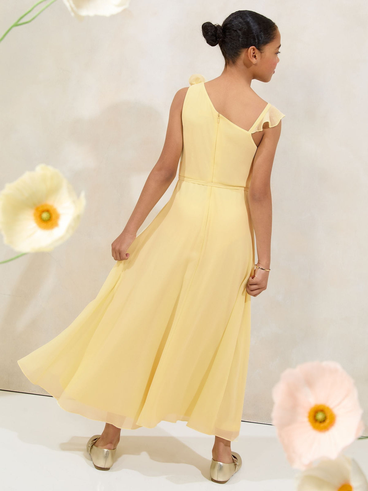Lipsy Buttermilk Yellow Teen One Shoulder Corsage Occasion Dress (10-16yrs) - image 4