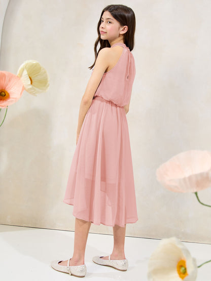 Lipsy Pink Halter Bubble Waist Occasion Dress (7-16yrs) image 3