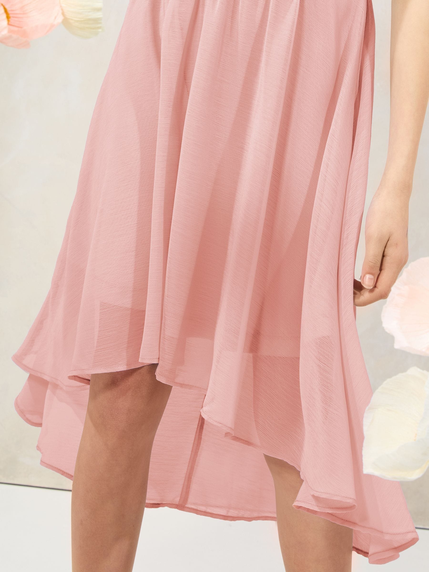 Lipsy Pink Halter Bubble Waist Occasion Dress (7-16yrs) image 4