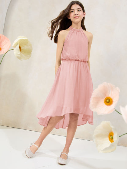 Lipsy Pink Halter Bubble Waist Occasion Dress (7-16yrs) image 5