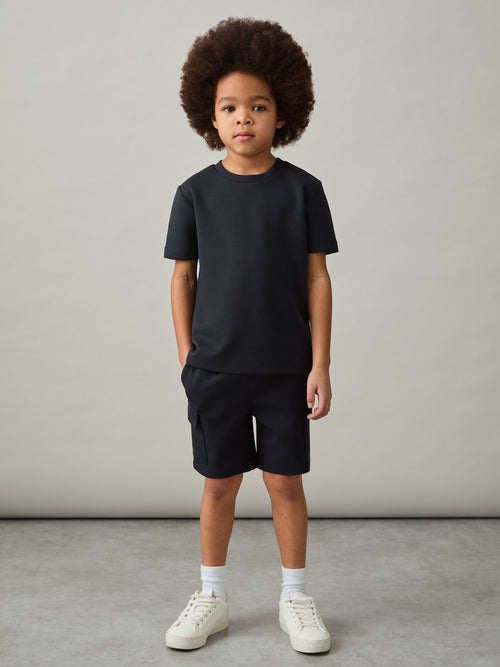 Reiss Navy Bradley 3-9 yrs Premium Interlock Crew-Neck T-Shirt image 1