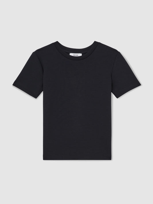 Reiss Navy Bradley 3-9 yrs Premium Interlock Crew-Neck T-Shirt image 2