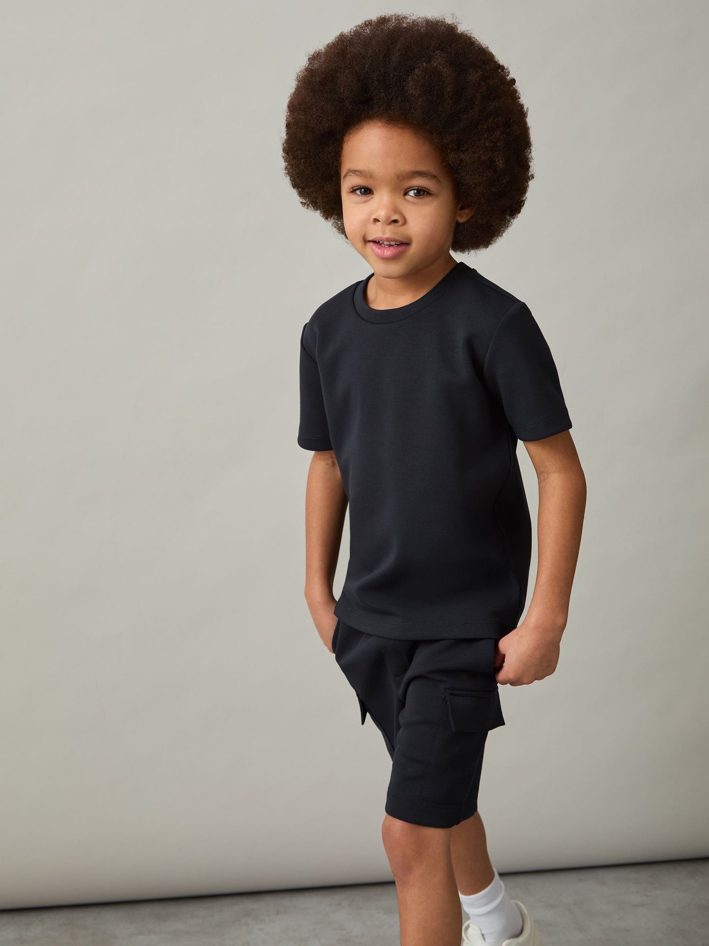 Reiss Navy Bradley 3-9 yrs Premium Interlock Crew-Neck T-Shirt image 3
