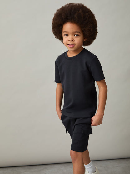 Reiss Navy Bradley 3-9 yrs Premium Interlock Crew-Neck T-Shirt image 3