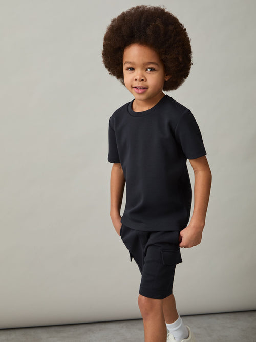 Reiss Navy Bradley 9-13 yrs Premium Interlock Crew-Neck T-Shirt image 1