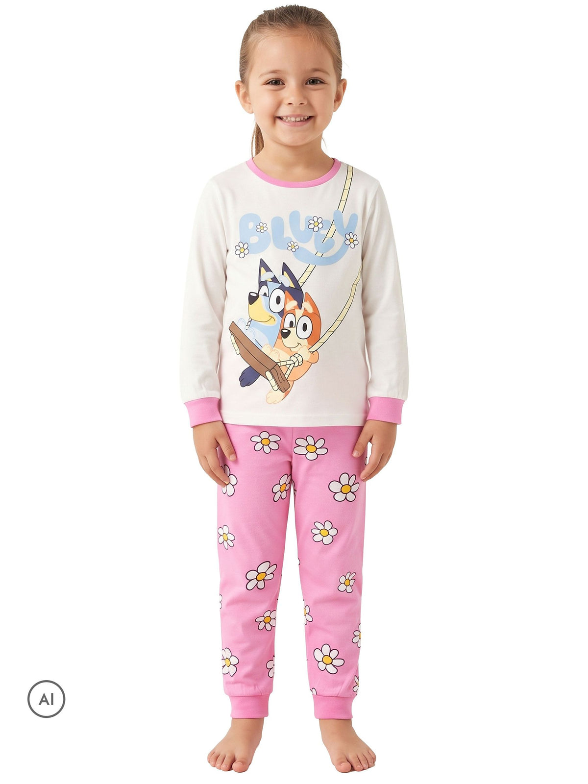 Character Pink Bluey & Bingo Pyjamas Dressing Gown Set - image 7