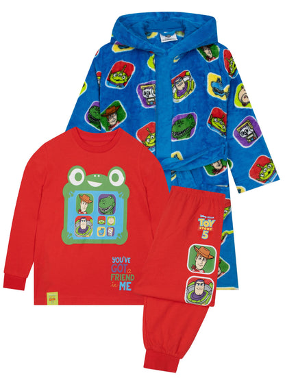 Character Blue Disney Toy Story Pyjamas And Dressing Gown Set - image 1