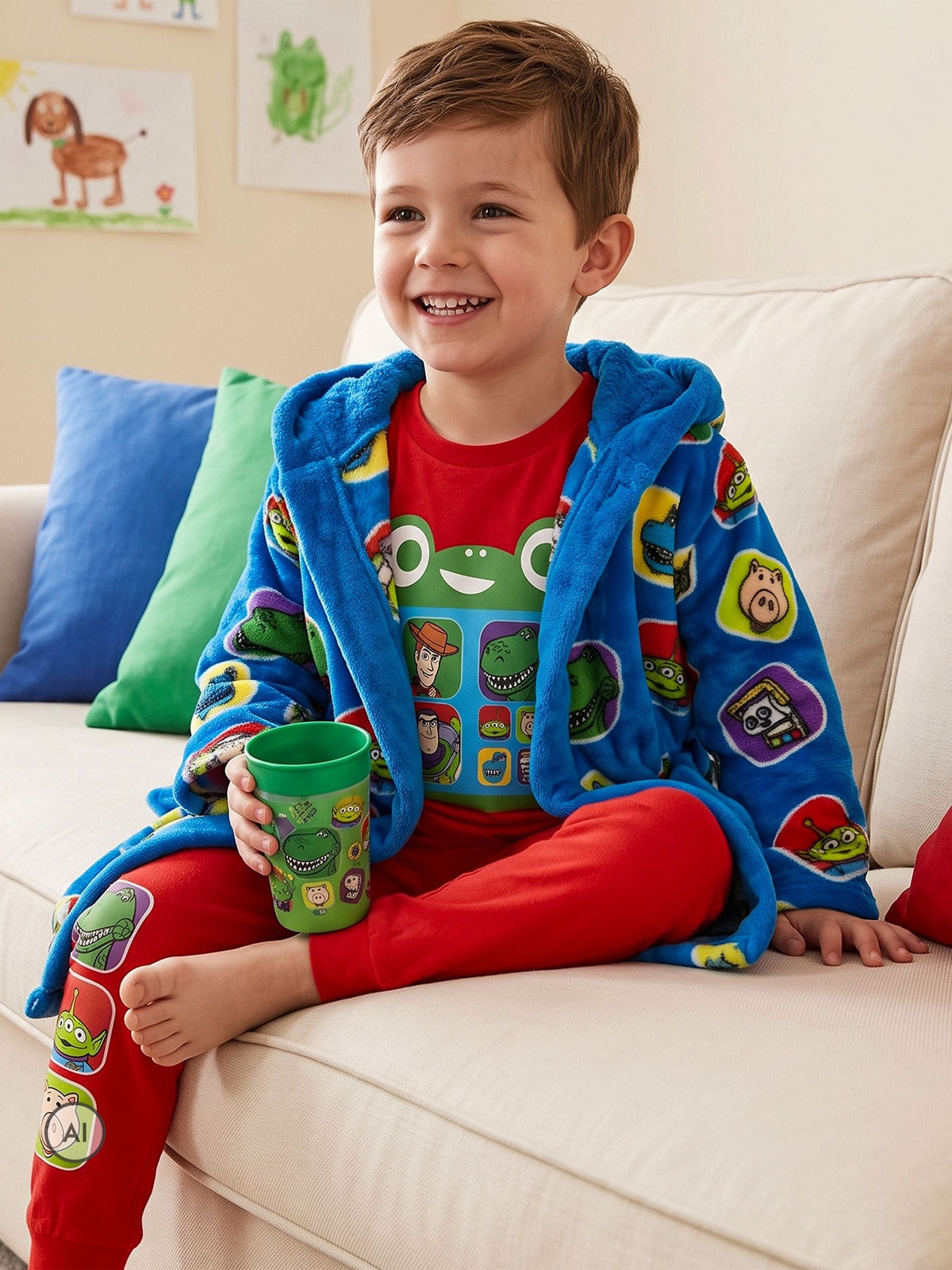 Character Blue Disney Toy Story Pyjamas And Dressing Gown Set - image 6