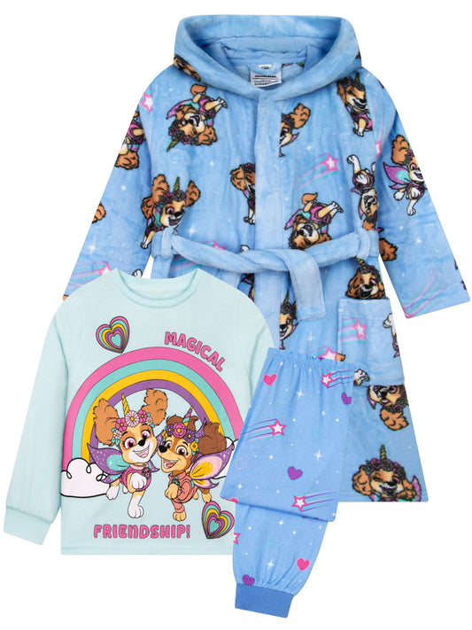 Character Blue PAW Patrol Pyjamas And Dressing Gown Set Skye & Liberty - image 1