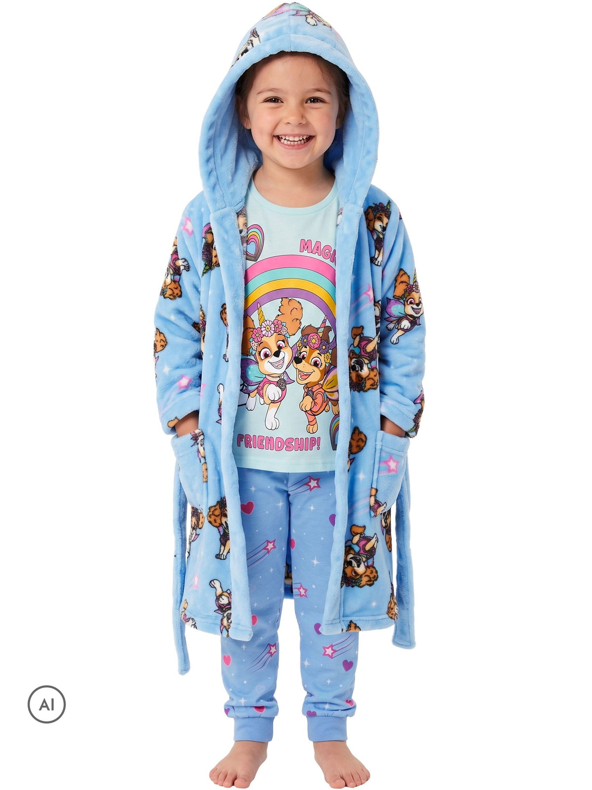 Character Blue PAW Patrol Pyjamas And Dressing Gown Set Skye & Liberty - image 2