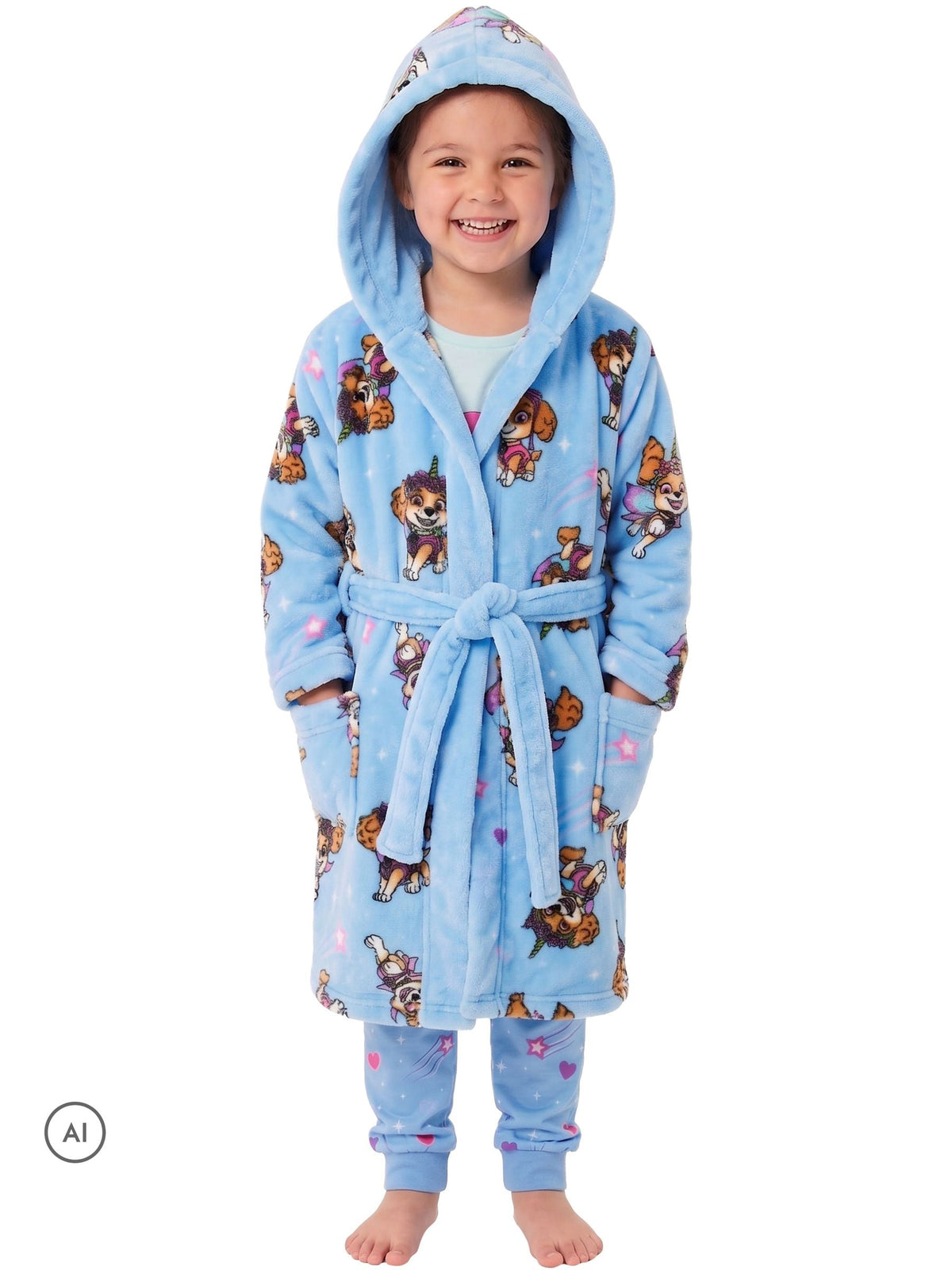 Character Blue PAW Patrol Pyjamas And Dressing Gown Set Skye & Liberty - image 3